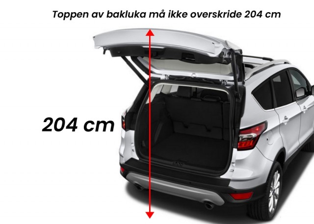 9100 Backroadz SUV telt, dette er maks høyde opp til bagasje luken